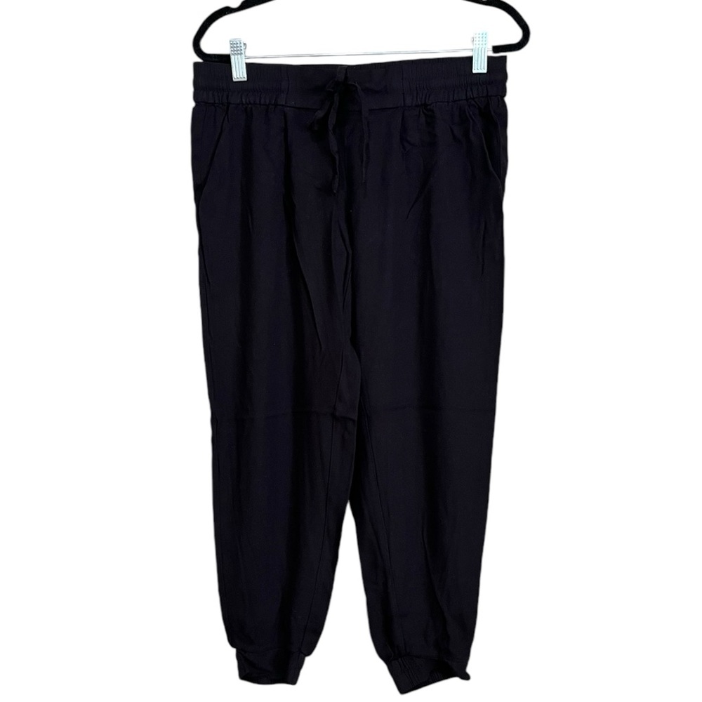 14th and Union Black Cropped Jogger Pants Elastic Waist Small Soft & Comfy! - Picture 7 of 11